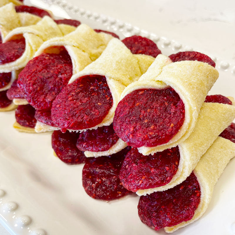 Raspberry Kolachi Cookies Plated - Kolacky, Kolaczki, Kiffles