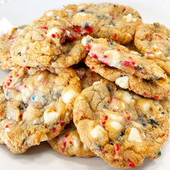 Patriotic Red White & Blue Birthday Cake Cookies