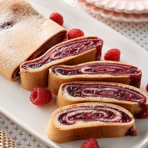 Raspberry Jam Kolachi Roll Plated - Kringle Strudel Kolache